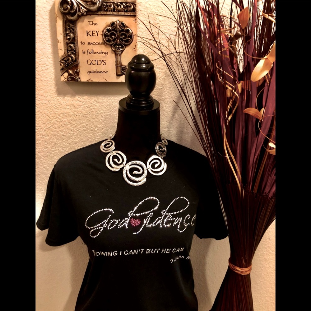 ****ON SALE***Godfidence Rhinestone T-shirt. - Picture 1 of 2
